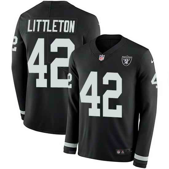 Nike Raiders 42 Cory Littleton Black Team Color Men Stitched NFL Limited Therma Long Sleeve Jersey